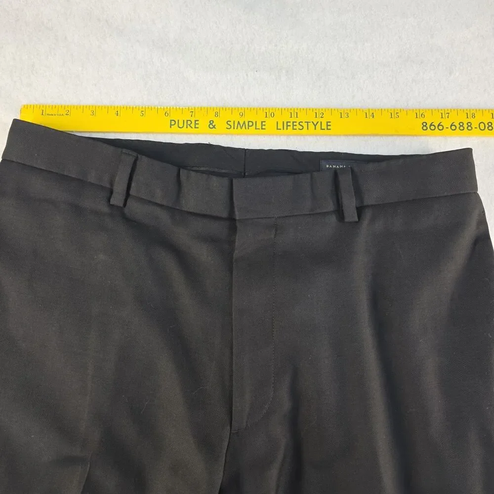 Banana Republic Wool Pants Flat Front Mid Rise  35x34 Classic Fit Lined